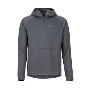Marmot Mens Stretch Zenyatta 2XL Gray 1/2 Zip Hoodie Pockets Soft Shell‎